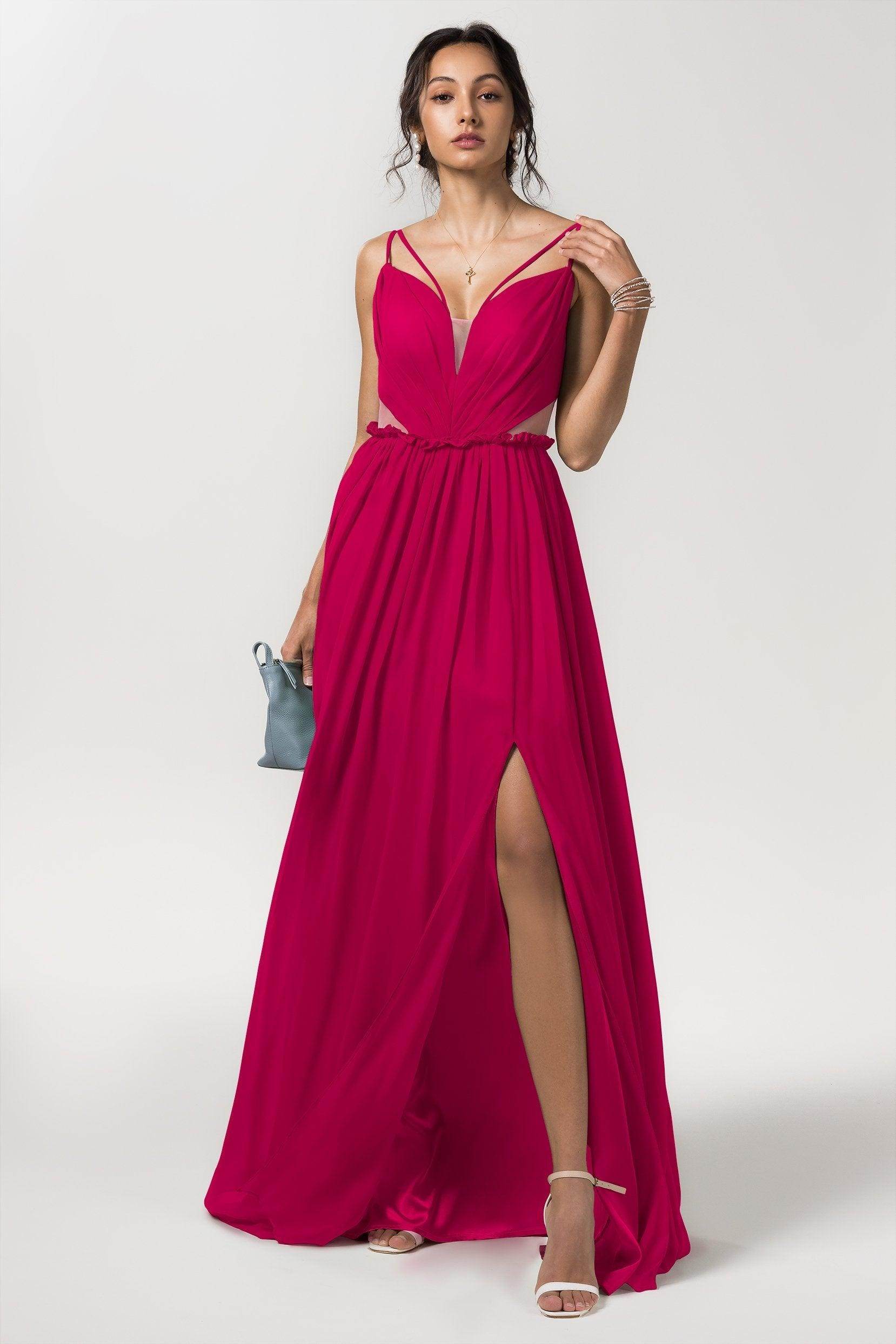 A-Line Floor Length Chiffon Bridesmaid Dress Formal Dresses CB0564 - COCOMELODY